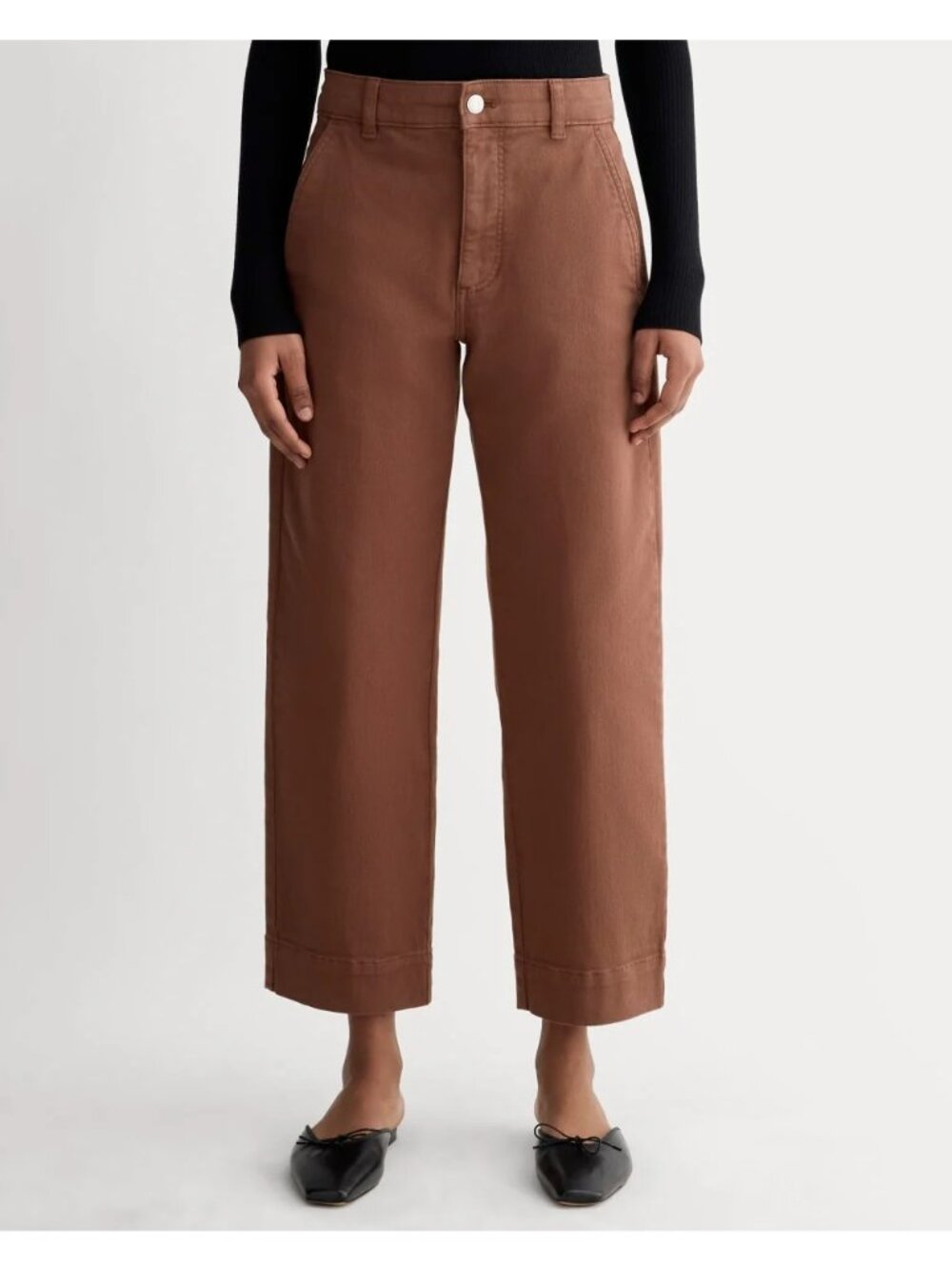 Everlane The Utility Straight-Leg Pants in Dark Brown 2 New Womens Trousers